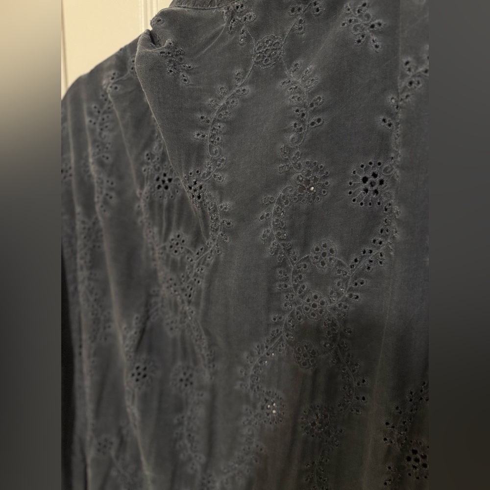 Young Fabulous & Broke Embroidered Eyelet Kimono Duster - Slate Gray - One Size - Picture 7 of 9